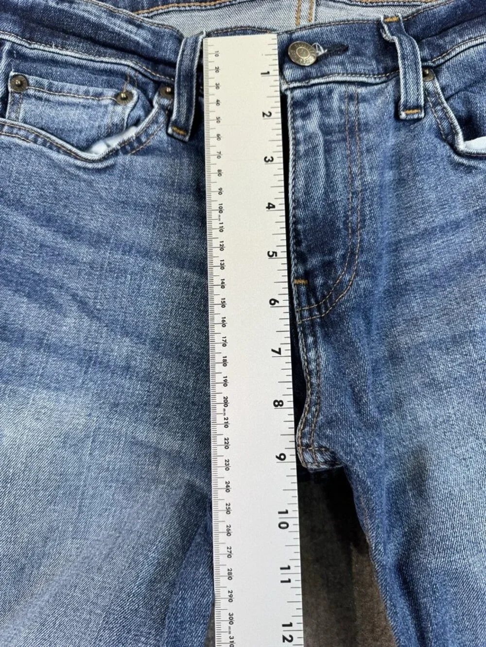 Hollister Jeans Mens 29x32 Blue Epic Flex Slim Straight Distressed Denim Pants